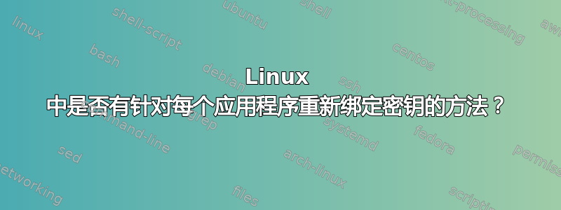 Linux 中是否有针对每个应用程序重新绑定密钥的方法？