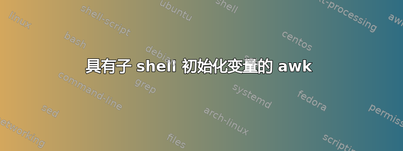 具有子 shell 初始化变量的 awk