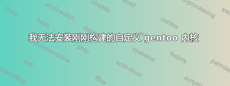 我无法安装刚刚构建的自定义 gentoo 内核