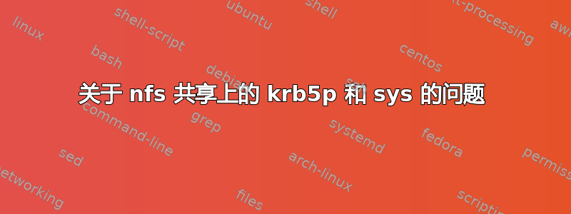 关于 nfs 共享上的 krb5p 和 sys 的问题