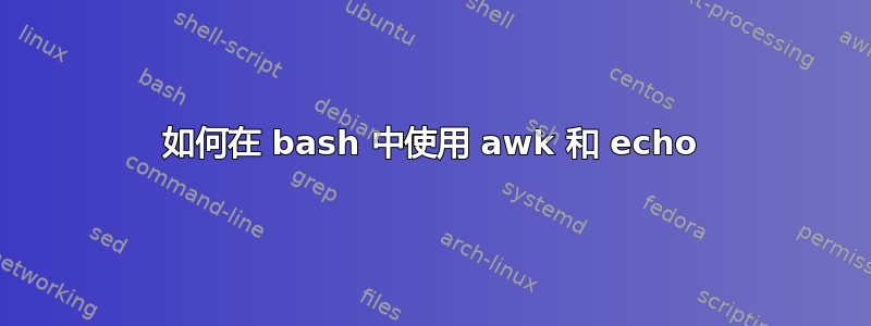 如何在 bash 中使用 awk 和 echo