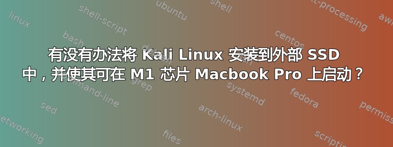 有没有办法将 Kali Linux 安装到外部 SSD 中，并使其可在 M1 芯片 Macbook Pro 上启动？