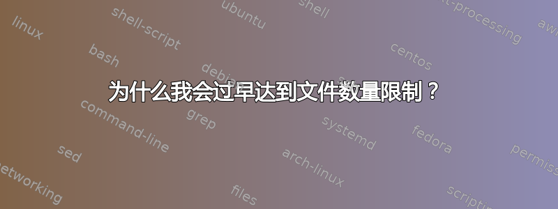 为什么我会过早达到文件数量限制？