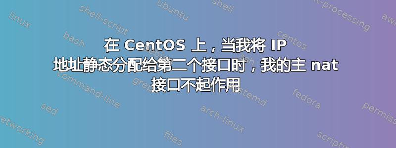 在 CentOS 上，当我将 IP 地址静态分配给第二个接口时，我的主 nat 接口不起作用