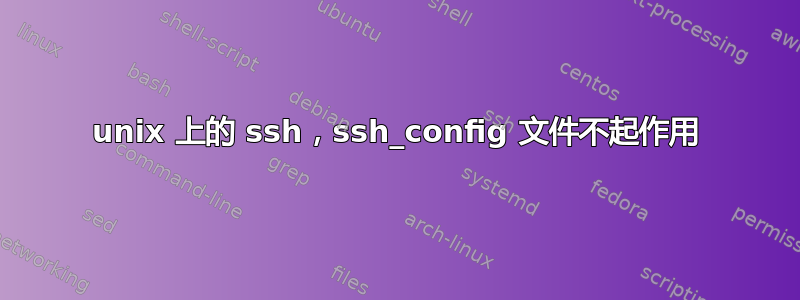 unix 上的 ssh，ssh_config 文件不起作用