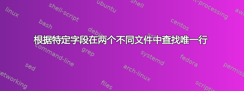 根据特定字段在两个不同文件中查找唯一行