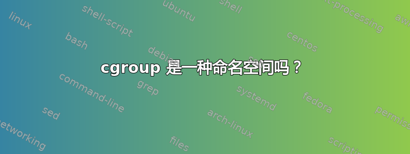 cgroup 是一种命名空间吗？