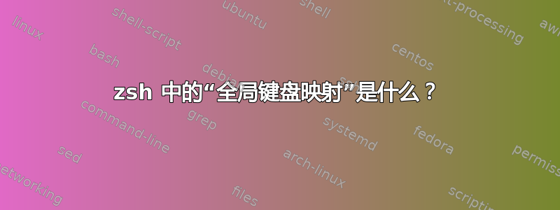 zsh 中的“全局键盘映射”是什么？