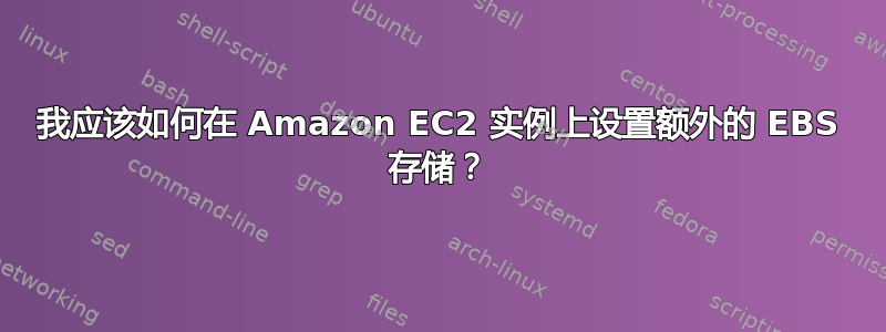 我应该如何在 Amazon EC2 实例上设置额外的 EBS 存储？