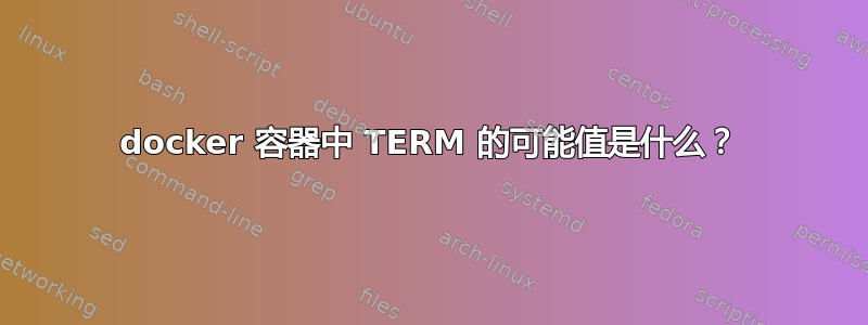 docker 容器中 TERM 的可能值是什么？