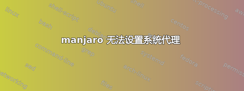 manjaro 无法设置系统代理