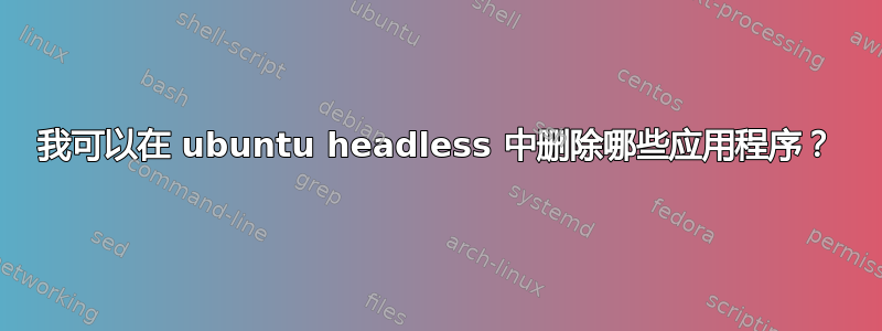 我可以在 ubuntu headless 中删除哪些应用程序？