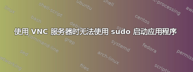 使用 VNC 服务器时无法使用 sudo 启动应用程序