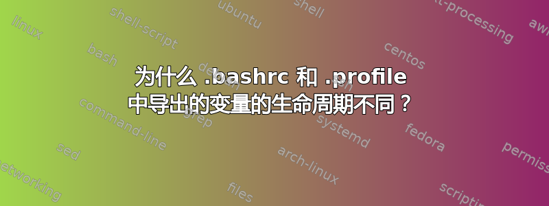 为什么 .bashrc 和 .profile 中导出的变量的生命周期不同？