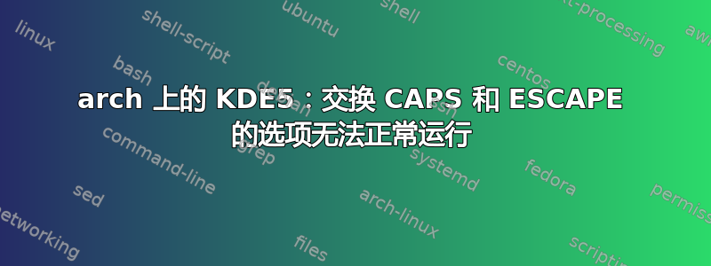 arch 上的 KDE5：交换 CAPS 和 ESCAPE 的选项无法正常运行