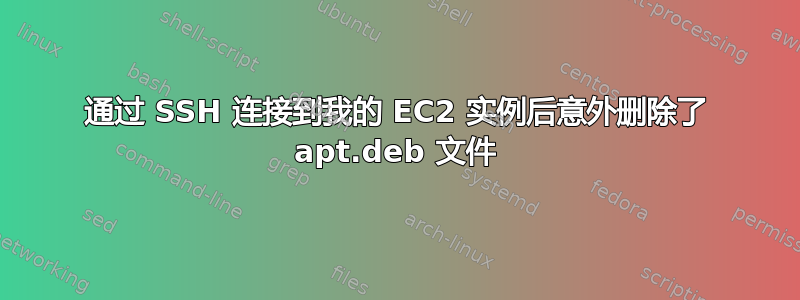 通过 SSH 连接到我的 EC2 实例后意外删除了 apt.deb 文件