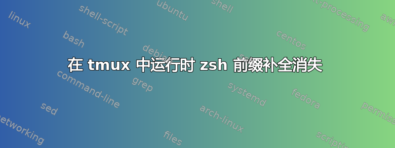 在 tmux 中运行时 zsh 前缀补全消失