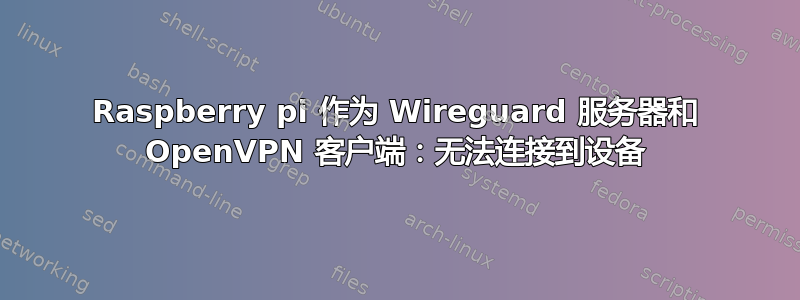 Raspberry pi 作为 Wireguard 服务器和 OpenVPN 客户端：无法连接到设备