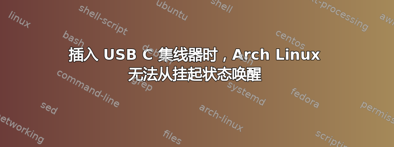 插入 USB C 集线器时，Arch Linux 无法从挂起状态唤醒