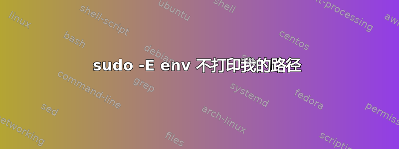 sudo -E env 不打印我的路径