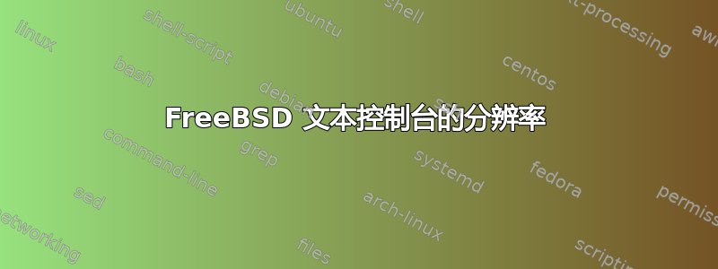 FreeBSD 文本控制台的分辨率