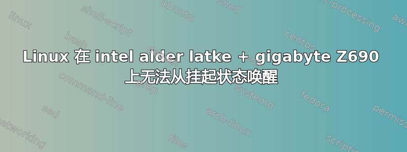 Linux 在 intel alder latke + gigabyte Z690 上无法从挂起状态唤醒