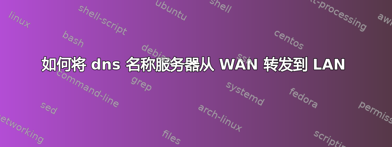 如何将 dns 名称服务器从 WAN 转发到 LAN