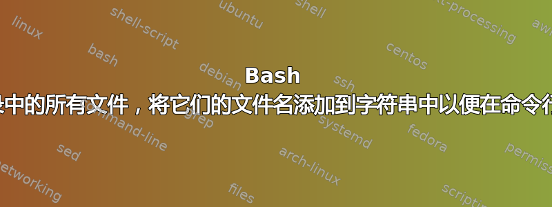 Bash 脚本读取目录中的所有文件，将它们的文件名添加到字符串中以便在命令行参数中使用