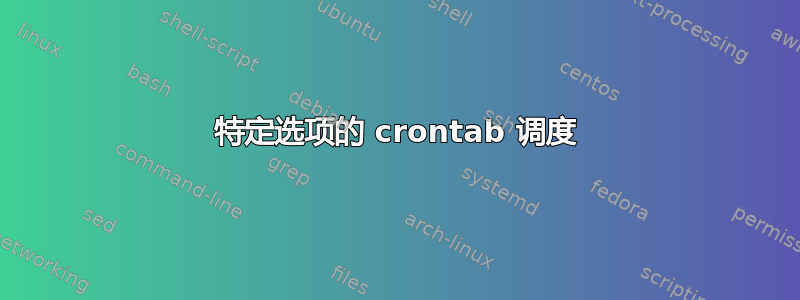 特定选项的 crontab 调度