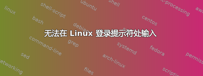 无法在 Linux 登录提示符处输入