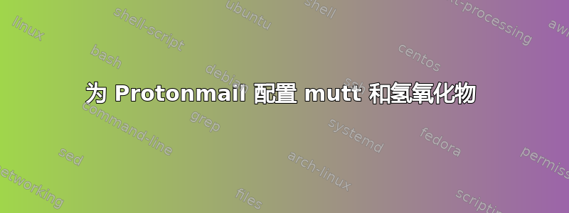 为 Protonmail 配置 mutt 和氢氧化物