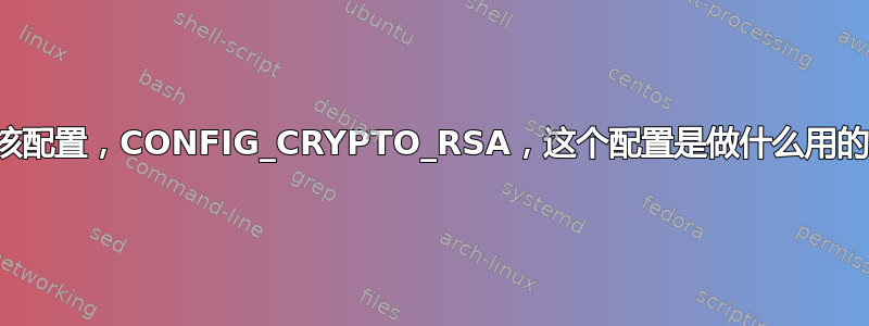 内核配置，CONFIG_CRYPTO_RSA，这个配置是做什么用的？