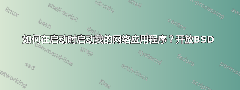 如何在启动时启动我的网络应用程序？开放BSD