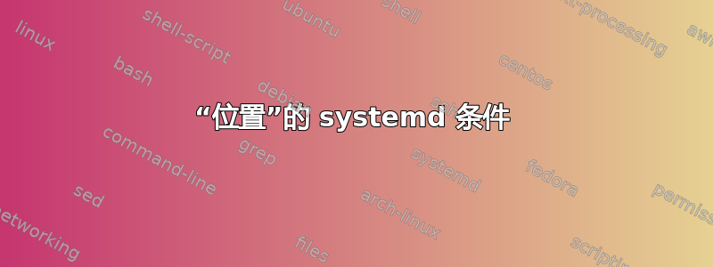 “位置”的 systemd 条件