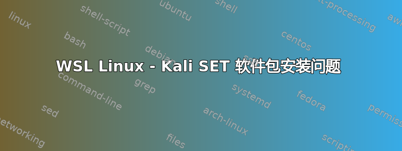 WSL Linux - Kali SET 软件包安装问题