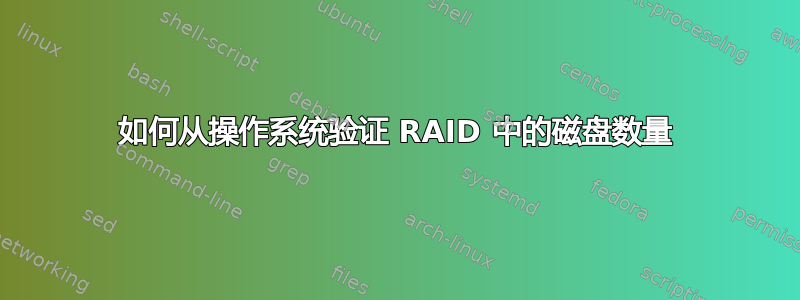 如何从操作系统验证 RAID 中的磁盘数量