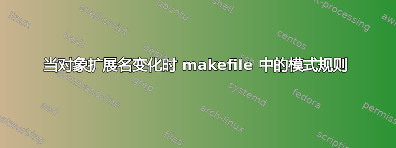 当对象扩展名变化时 makefile 中的模式规则