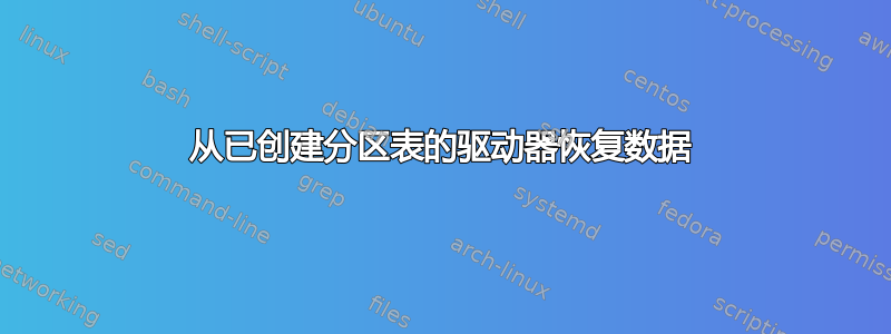 从已创建分区表的驱动器恢复数据