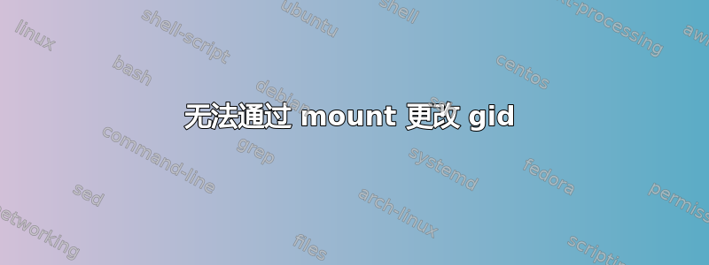 无法通过 mount 更改 gid