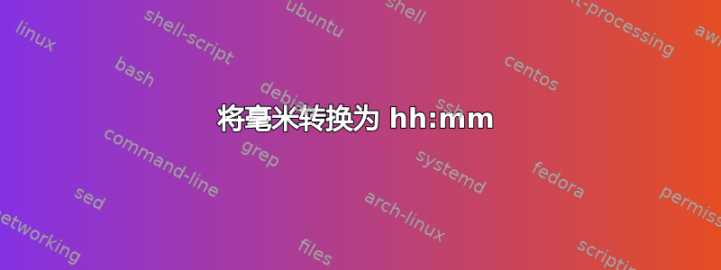 将毫米转换为 hh:mm