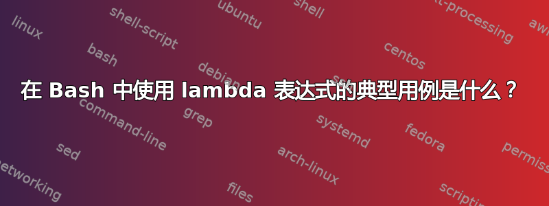 在 Bash 中使用 lambda 表达式的典型用例是什么？