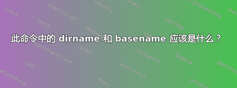 此命令中的 dirname 和 basename 应该是什么？