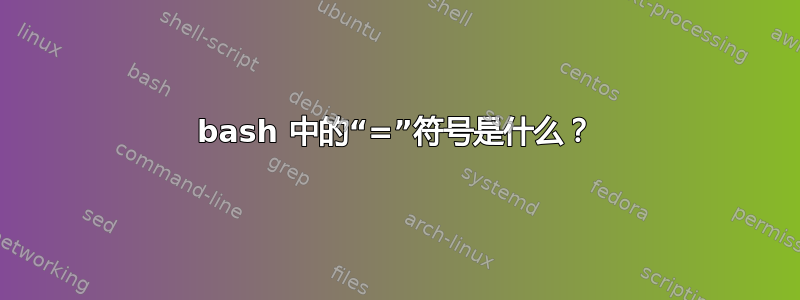 bash 中的“=”符号是什么？