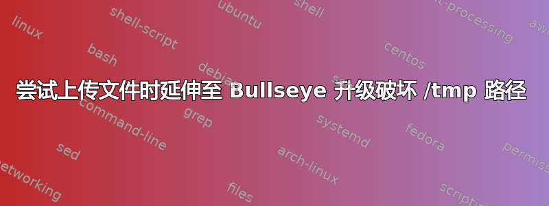 尝试上传文件时延伸至 Bullseye 升级破坏 /tmp 路径