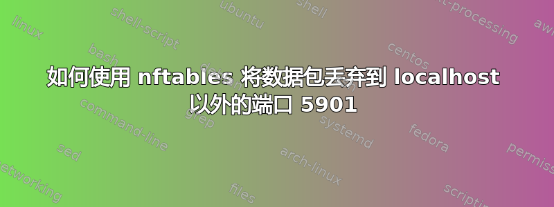 如何使用 nftables 将数据包丢弃到 localhost 以外的端口 5901