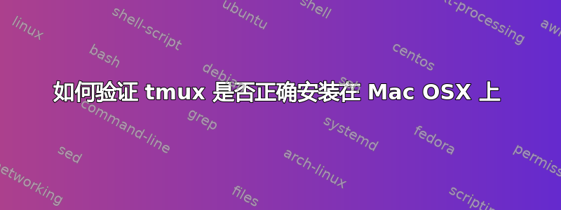 如何验证 tmux 是否正确安装在 Mac OSX 上