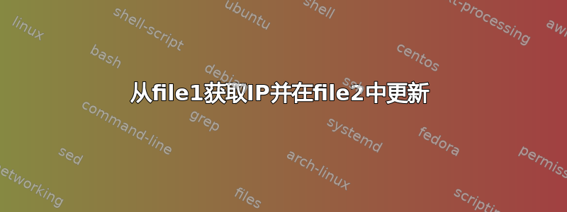 从file1获取IP并在file2中更新