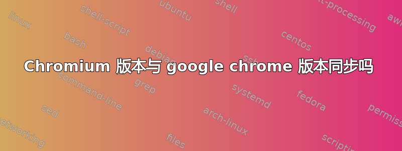 Chromium 版本与 google chrome 版本同步吗