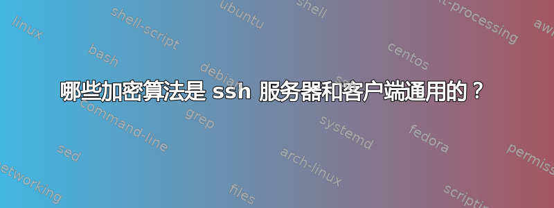 哪些加密算法是 ssh 服务器和客户端通用的？