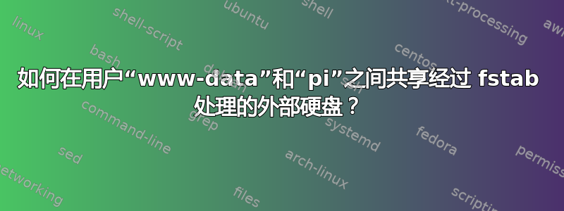 如何在用户“www-data”和“pi”之间共享经过 fstab 处理的外部硬盘？